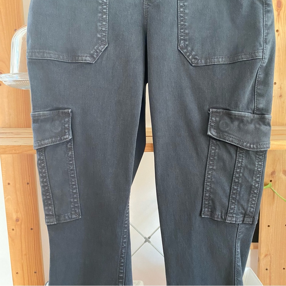 SPANX Stretch Twill Ankle Cargo Pants Washed Black Small - Picture 10 of 16
